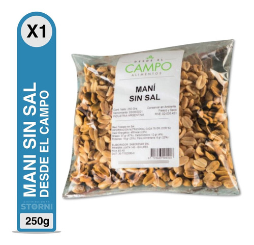 Mani Sin Sal X250gr Desde El Campo Alimentos 