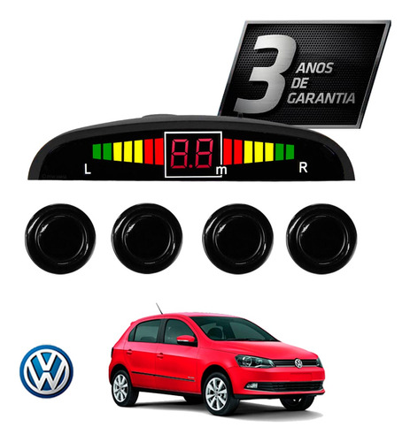 Sensor De Ré Estacionamento Preto Volkswagen Gol G6 2015