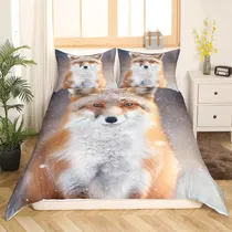 Comprar Juego De Cama De Zorro Rojo Tamaño Doble Para Dormitorio De