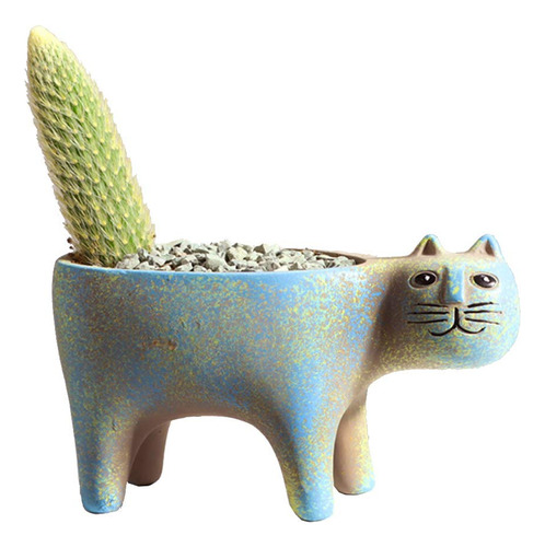 Mathew O Maceta De Ceramica Retro Con Forma De Gato Suculent