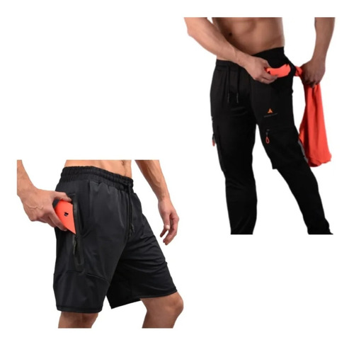 Combo Verano Deportivo Hombre!1bermuda Y Chupin Bolsillos