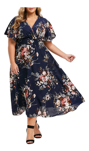 O Plus Vestido De Mujer De Talla Grande Con Estampado Floral