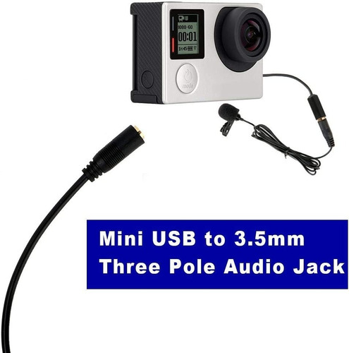 Imagen 5 de 7 de Cable Adaptador Micrófono Gopro Hero Mini Usb Reforzado