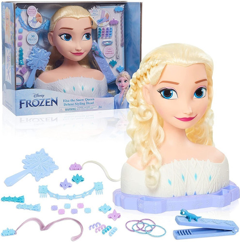 Cabeza De Peinado Elsa De Lujo Frozen Disney Con Accesorios