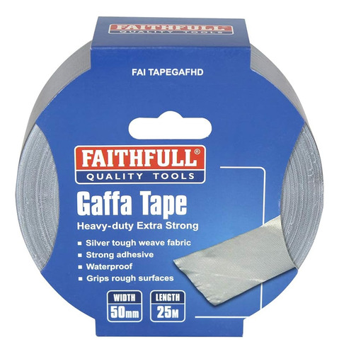 Cinta Gaffa De Servicio Pesado Fiel 25mm X 50m Plata