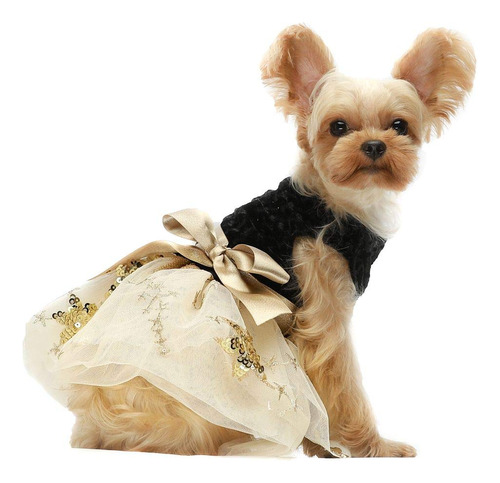 Embroidery Sequins Dog Dresses Tulle Pet Clothes Cat Go...