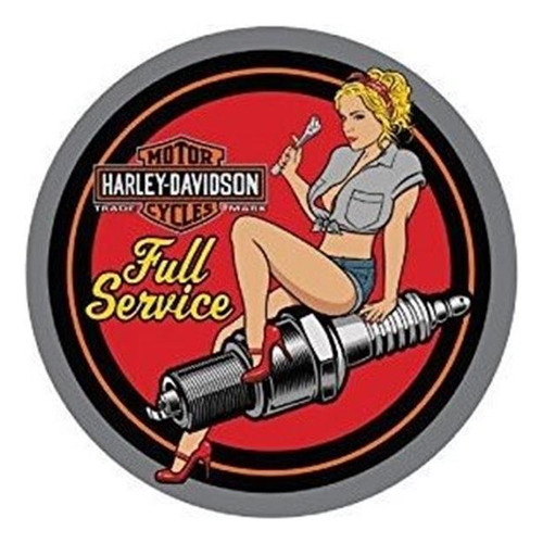 Señales - Harley-davidson Spark Plug Babe Embossed Tin Sig