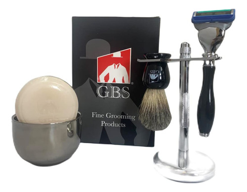 Gbs - Juego De Afeitado Para Hombre, Punta Cromada De 5 Hoja