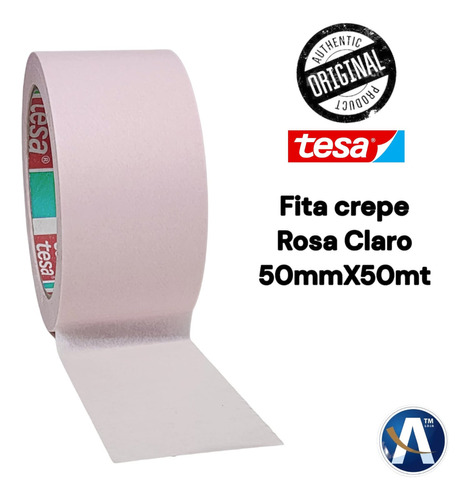 Fita Crepe 4333 Rosa Claro 50mmx50m Tesa