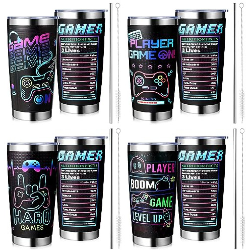Umigy 4 Pack Video Juego Tumblers De Acero Inoxidable Sswyx