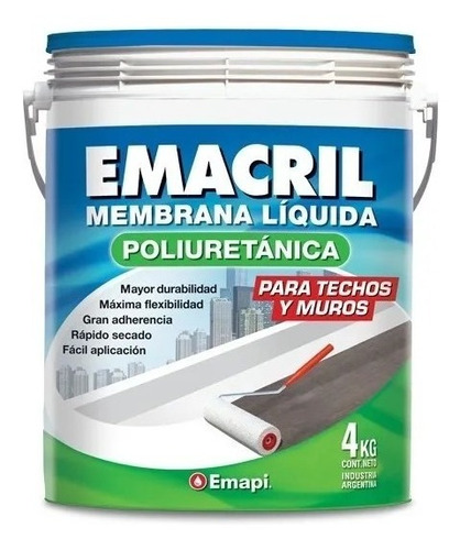 Emacril Membrana Liquida Poliuretanica 4lt