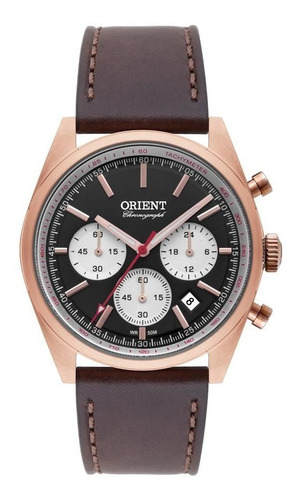 Relogio Orient Masculino Cronografo Pulseira Couro Mrscc016