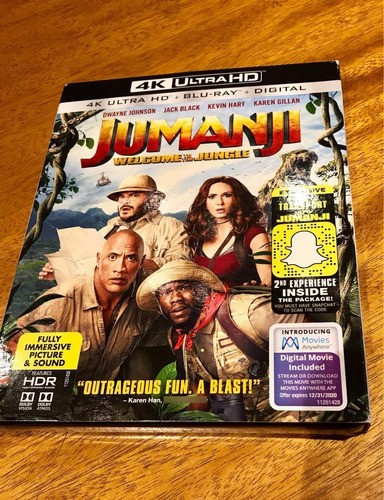 Jumanji Welcome To The Jungle 4 K Bluray Nuevo