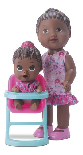 Boneca My Little Collection Hora Da Papinha Negra Divertoys