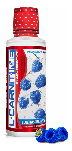 Carnitina Liquida Innovative 3x Ultra 473ml 32srv Sabor Blue Raspberry
