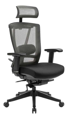 Silla De Escritorio Ofik H1 Ergonómica  Negra Con Tapizado De Mesh