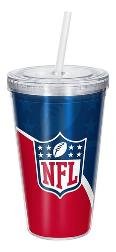 Copo Com Canudo Luxo Nfl Logo