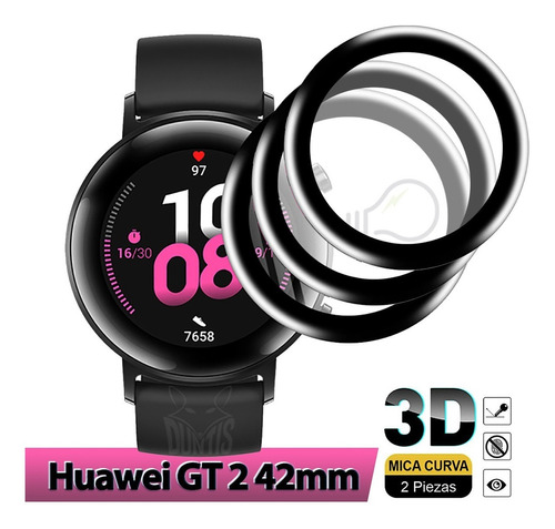 3 Pzas Mica Protectora Para Huawei Watch Gt2 De 42mm / 46mm
