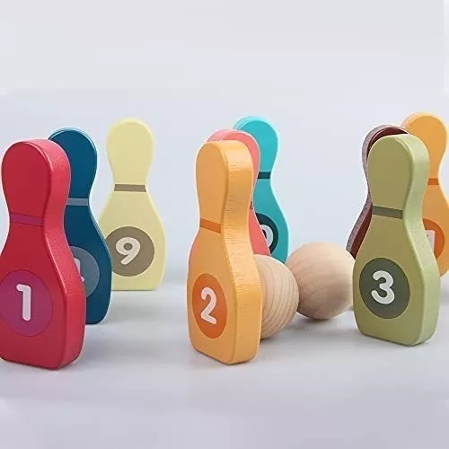 Juguete Palitroque De Madera Didactico Bowling Montessori