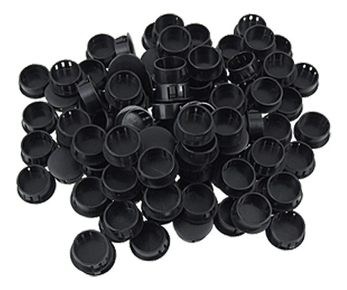 100 Pcs Plastico Negro Agujero Bloqueo Tapa W Cabeza 1  Dia