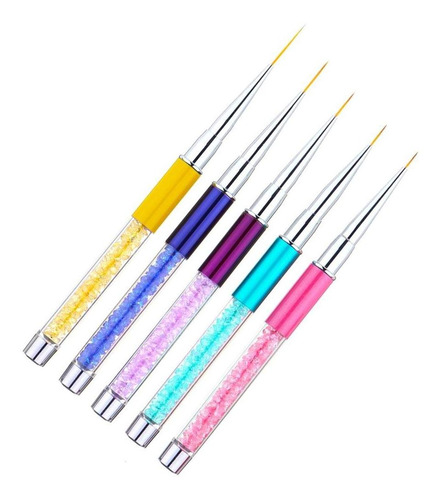 5x Salon Diy Nail Brush Gel Polaco Pintura Dibujo Plumas