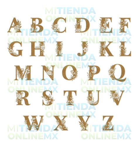 Letra Mdf Flores Corte Laser 100 Cm Mdf 6mm