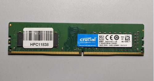 Memoria Ram 16gb  Crucial Ddr4 - Ct16g4dfd824a