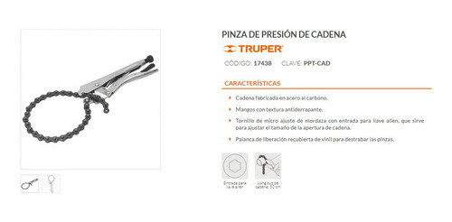 Imagen 2 de 2 de Pinza De Presion De Cadena Truper 17438