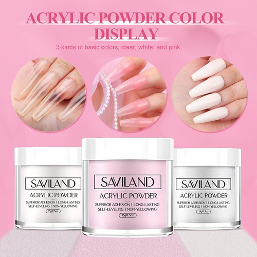 Kit De Uñas Acrílico De Saviland Con Mini Lámpara De Uñas -
