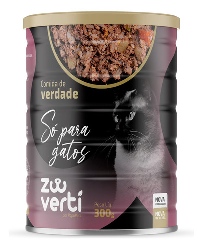 Alimento Natural ZooVerti Só Para Gatos Lata 300g