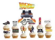 Comprar Topper Cupcake Adorno Pinchos Muffins X12 Volver Al Futuro