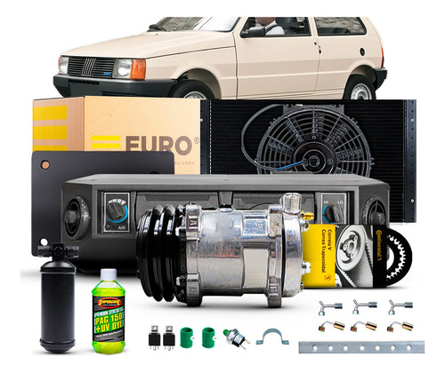 Kit Ar Condicionado Fiat Uno Completo Com Compressor Suporte