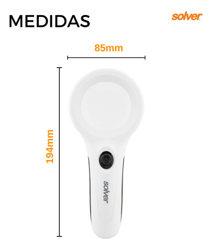 Lupa de mão led uv/branco aumento 4X Solver SLP-193