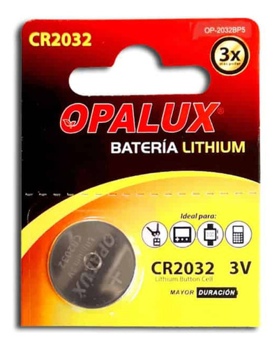 Pila Lithium Cr2032 3v Set 5und Opalux Op-2032bp5