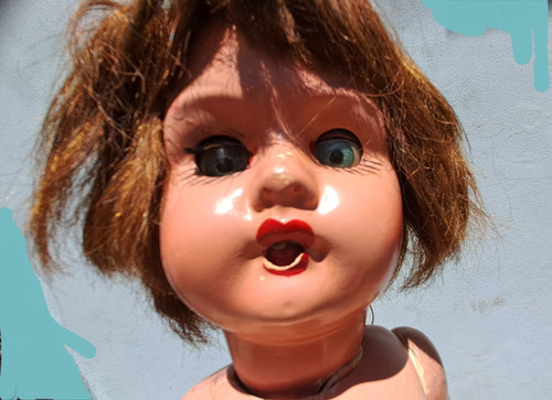 Muñeca De Pasta Antigua Con Ingenioso Mecanismo (Usado)