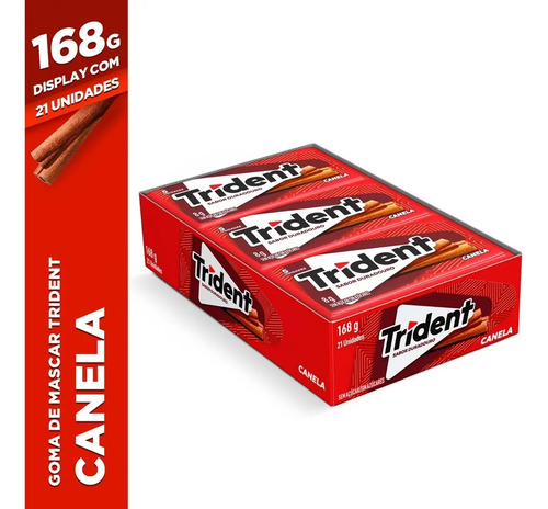 Goma de mascar trident Trident Chiclete Sem açúcar canela com goma base sem glúten 8 g 21 u