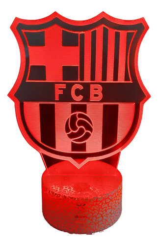 Lámpara Led Ilusion 3d Barcelona España 7 Colores Led
