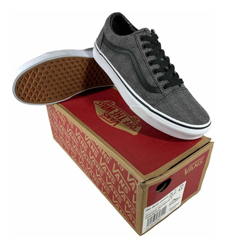 Tenis Vans Old Skool Gris Con Negro Vn0a38g1u4j Look Trendy
