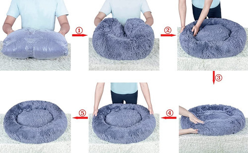 Cama Tipo Dona Antiestres Para Perros Raza Xxl / Gigante Color Chocolate