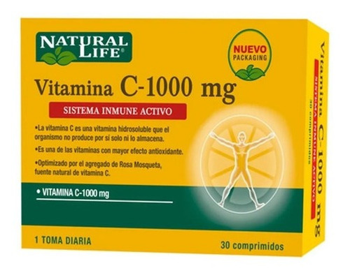 Natural Life Vitamina C 1000mg Antioxidante X 30 C