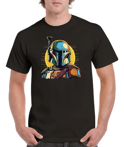 Polera Unisex Mandalorian Casco Bobba Fett Algodon Estampado