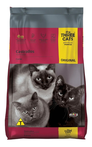 Three Cats Premium Especial Gato Castrados 10 Kg Con Regalo