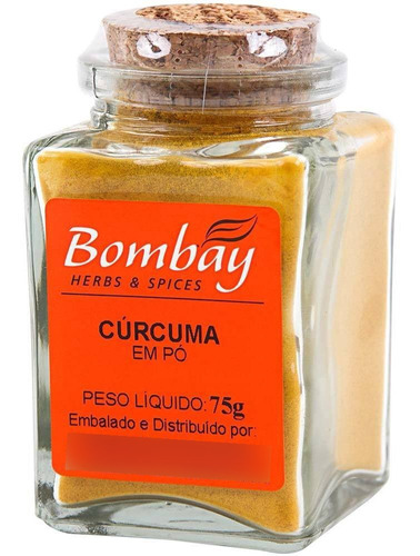 Cúrcuma Pó Bombay Herbs & Spices Vidro 75g