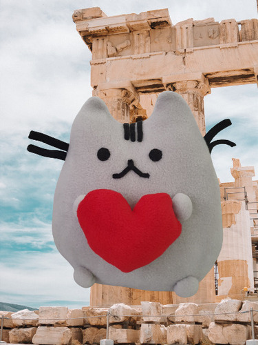 Muñeco Pusheen The Cat Love Amor Corazón. Artesanal Grande