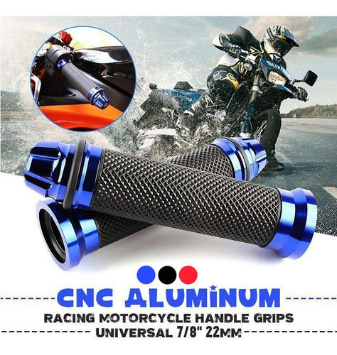 Puños Para Motocicleta Universales Refacciones 22/24mm Negro