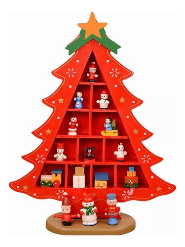 Decoración De Mesa De Madera Árbol De Navidad Adornos Diy 2