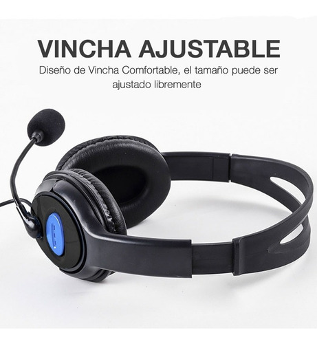 Imagen 4 de 9 de Auriculares Gamer Vincha Waz-8900 C/ Micrófono Ps4 Xbox Pc