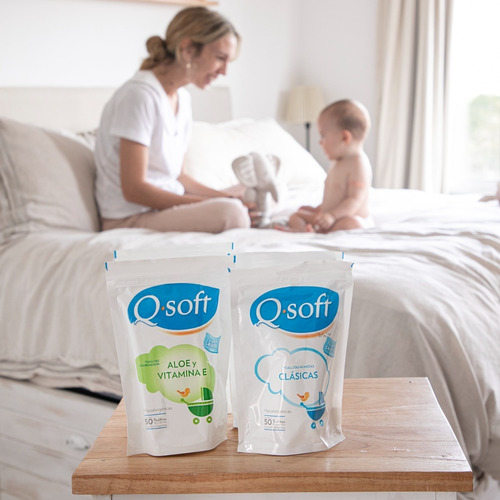 Imagen 4 de 7 de Toallitas Húmedas Q-soft Aloe Vera Doypack (24 Paquetes)