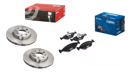 Kit Discos Brembo + Pastillas Cobreq Fiat Palio Siena