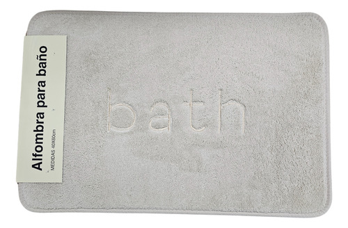Alfombra De Baño Con Base Antideslizante Suave 40 X 60 Cm Gris Bath